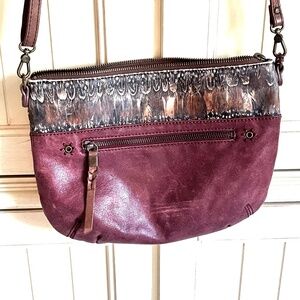 The Sak Burgundy and Brown Crossbody Bag